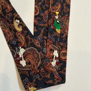 Vintage Looney Tunes Mania‎ Silk Tie Tweety Bird Sylvester Daffy Duck